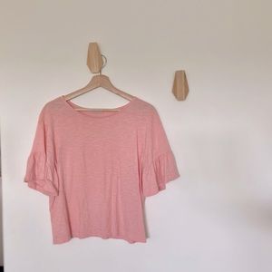 Zara ruffle sleeve tee shirt